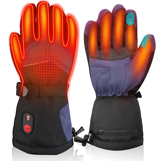WINGLEOV Heated Winter Work Gloves with Synthetic Kevlar Durability High Grip Impact-Resistant Rubber Back Insulated Work Gloves Waterproof Warmth Utility gloves for Work Below Zero Touch Screen