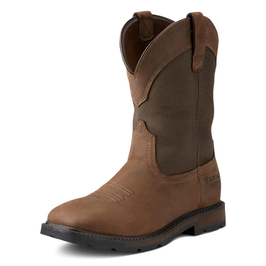 Ariat Groundbreaker Wide Square Toe Waterproof Steel Toe Work Boots - Men’s Leather Country Work Boot